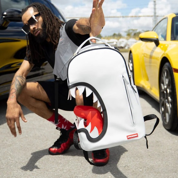 Sprayground Bags New Scream Shark Art Piece Backpack Dlxv Sprayground Rare Limited Edition